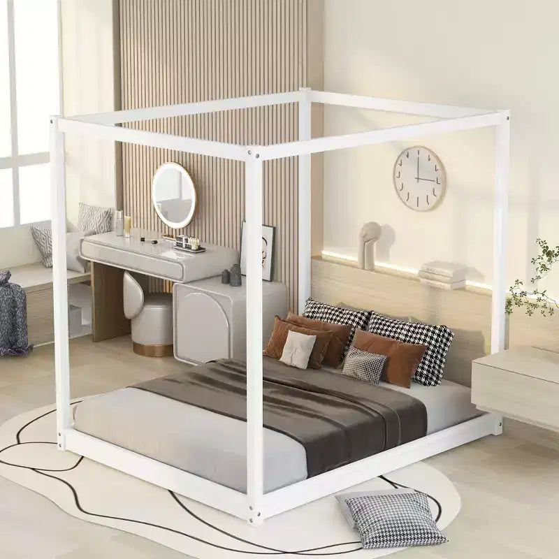 ModernLuxe Queen/King Size Canopy Platform Bed Frame
