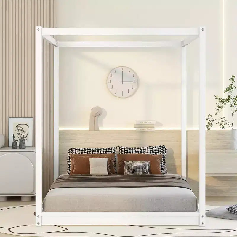 Cadre de lit plateforme à baldaquin ModernLuxe Queen/King Size