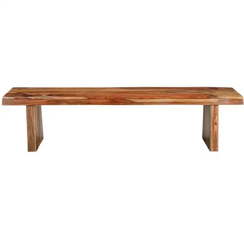HomeRoots 75 Brown Solid Wood Live Edge Dining Bench