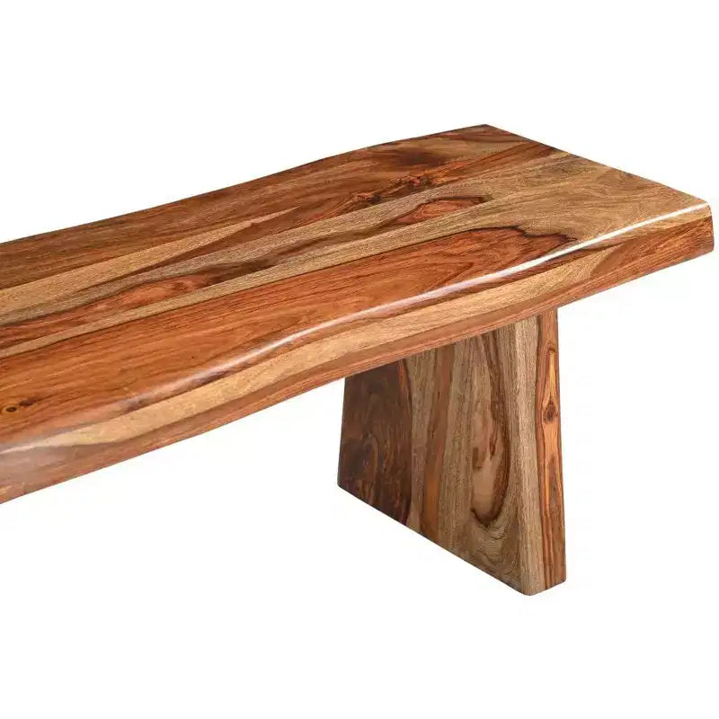 HomeRoots 75 Brown Solid Wood Live Edge Dining Bench