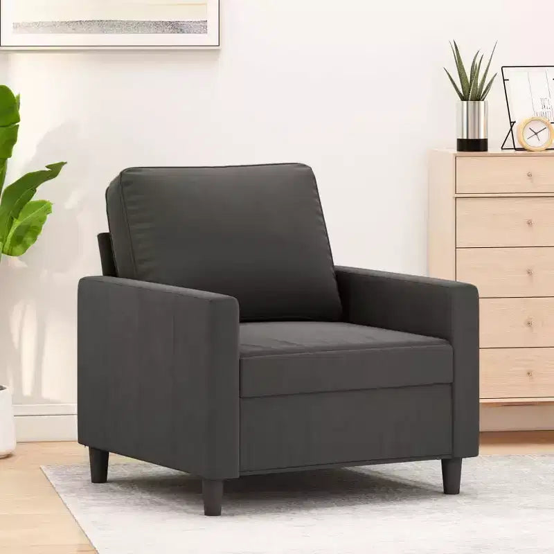 vidaXL Fauteuil de salon avec accoudoirs pour le plaisir, en velours, gris foncé 23,6