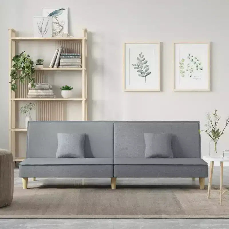 vidaXL Canapé-lit Gris clair Tissu (100 % polyester), contreplaqué Moyen