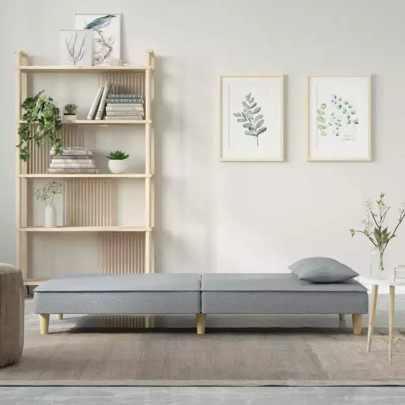 vidaXL Canapé-lit Gris clair Tissu (100 % polyester), contreplaqué Moyen