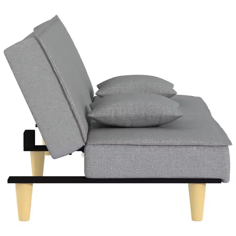 vidaXL Canapé-lit Gris clair Tissu (100 % polyester), contreplaqué Moyen