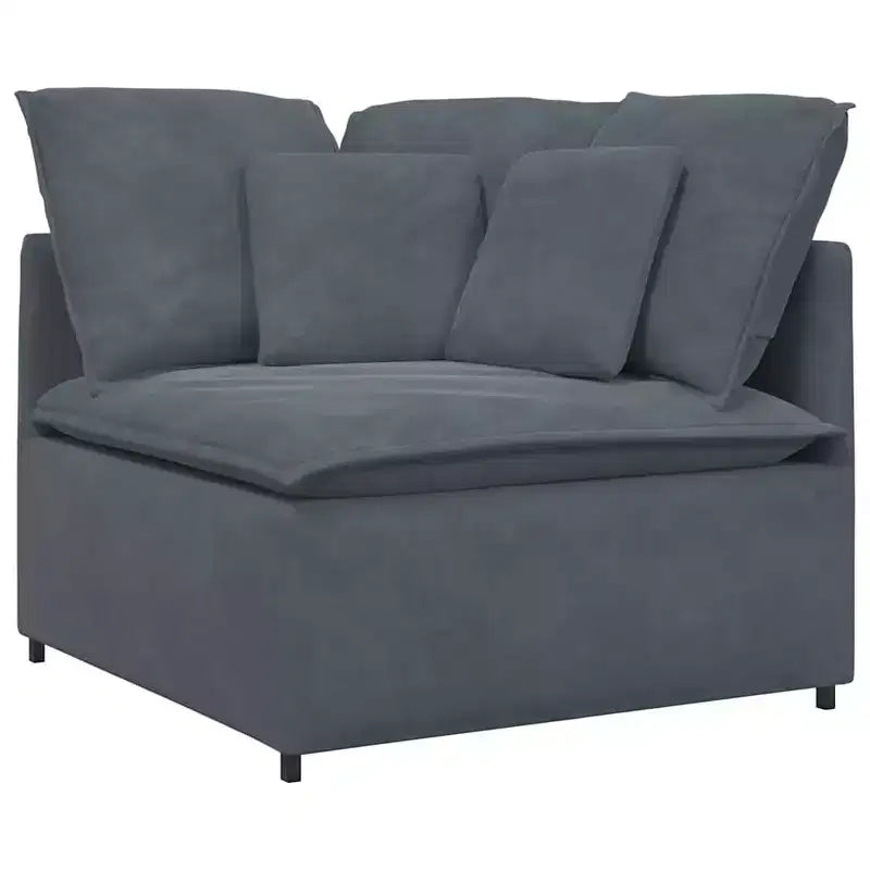 vidaXL Modular Sofa with Cushions - Velvet Dark Gray, 78.7x39.4 Durable Metal Frame for Living/Bedroom