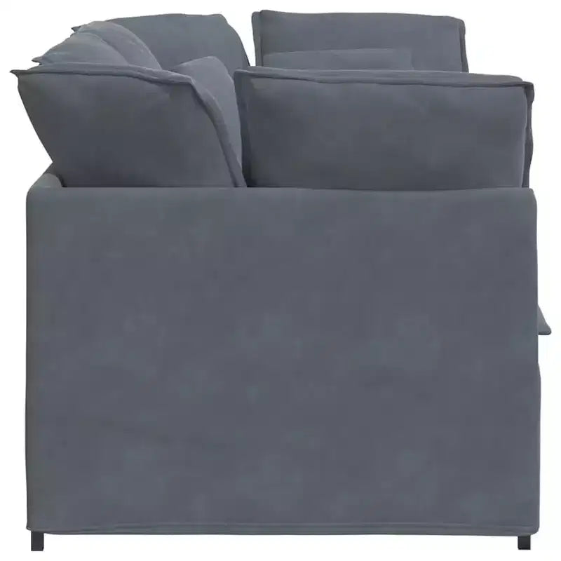 vidaXL Modular Sofa with Cushions - Velvet Dark Gray, 78.7x39.4 Durable Metal Frame for Living/Bedroom
