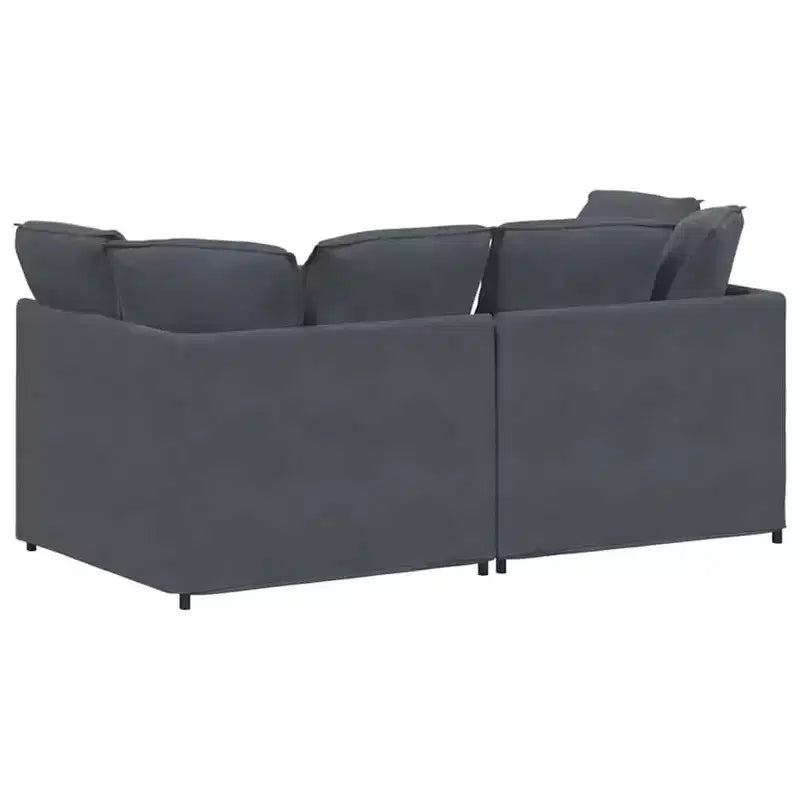 vidaXL Modular Sofa with Cushions - Velvet Dark Gray, 78.7x39.4 Durable Metal Frame for Living/Bedroom