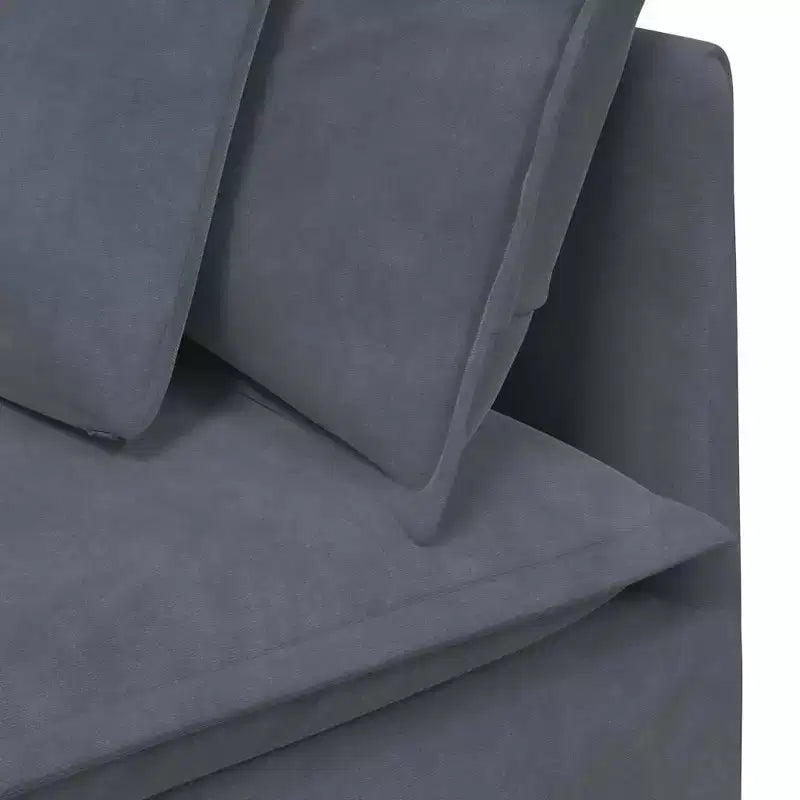 vidaXL Modular Sofa with Cushions - Velvet Dark Gray, 78.7x39.4 Durable Metal Frame for Living/Bedroom