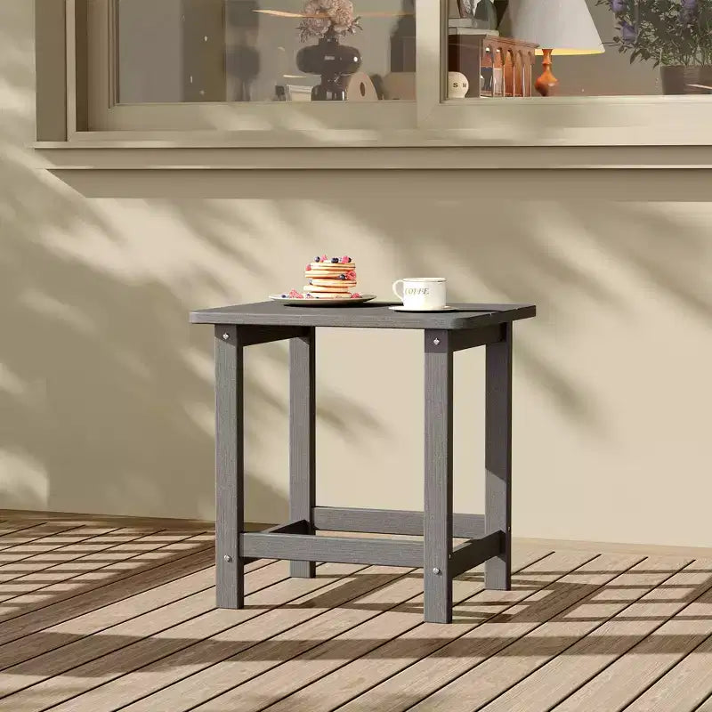 HDPE Adirondack Square Outdoor Side Table,Weather Resistant & Easy Assembly Patio End Tables,Durable Small Patio Table for Beach,Pool, Balcony, Porch