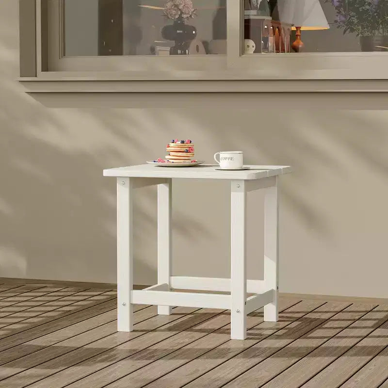 HDPE Adirondack Square Outdoor Side Table,Weather Resistant & Easy Assembly Patio End Tables,Durable Small Patio Table for Beach,Pool, Balcony, Porch