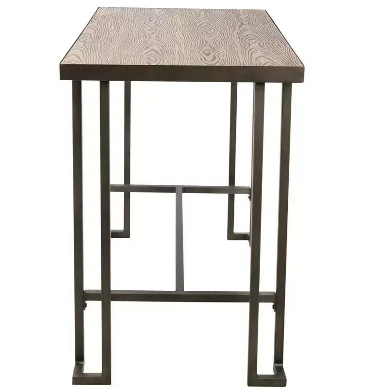 Table à manger rectangulaire en bambou Okak, table de cuisine industrielle, table de comptoir pour salle à manger, salon, bureau