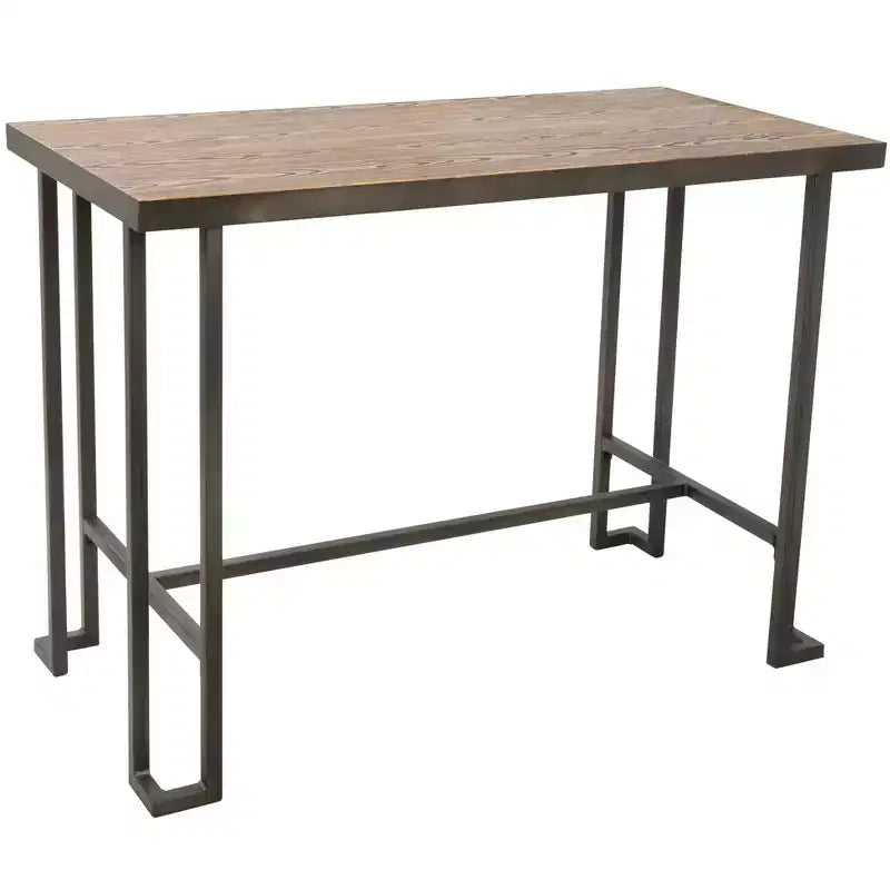 Table à manger rectangulaire en bambou Okak, table de cuisine industrielle, table de comptoir pour salle à manger, salon, bureau
