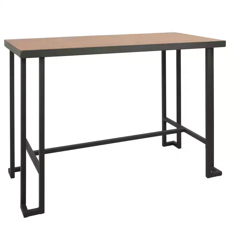 Table à manger rectangulaire en bambou Okak, table de cuisine industrielle, table de comptoir pour salle à manger, salon, bureau