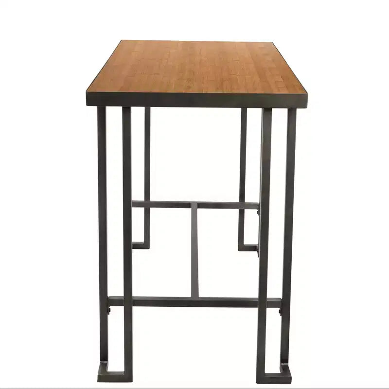 Table à manger rectangulaire en bambou Okak, table de cuisine industrielle, table de comptoir pour salle à manger, salon, bureau