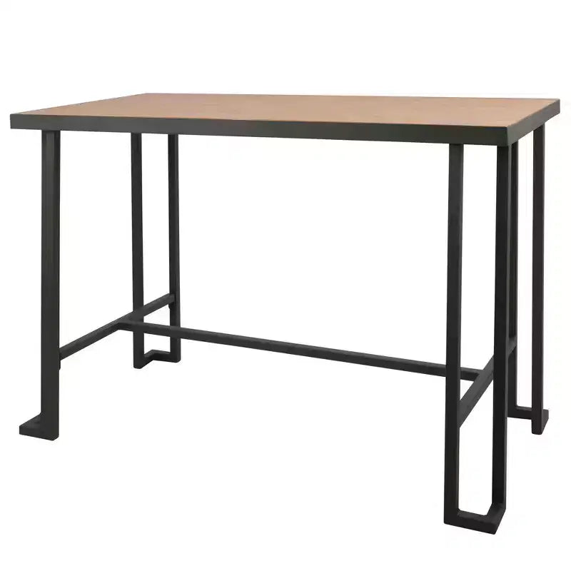 Table à manger rectangulaire en bambou Okak, table de cuisine industrielle, table de comptoir pour salle à manger, salon, bureau