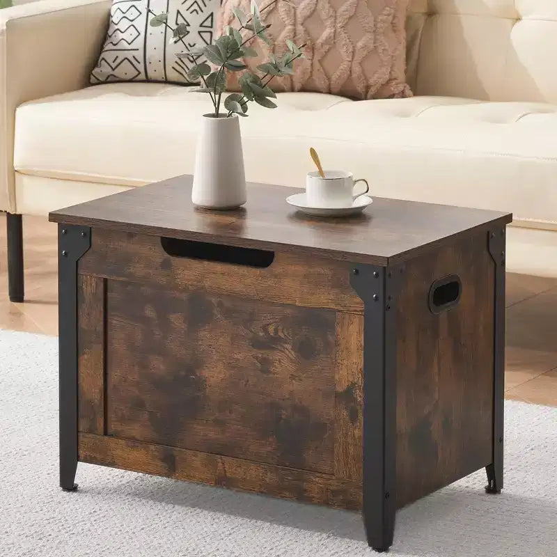 Banc de rangement en bois, banc à chaussures en cuir pour entrée avec couvercle à charnières, coffre de rangement avec 2 charnières de sécurité pour salon