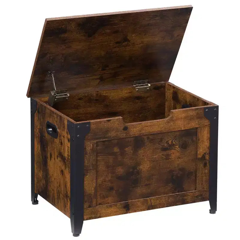 Banc de rangement en bois, banc à chaussures en cuir pour entrée avec couvercle à charnières, coffre de rangement avec 2 charnières de sécurité pour salon
