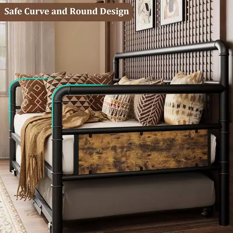 Acekool Twin Daybed with Trundle - Space-Saving Sofa & Guest Bed