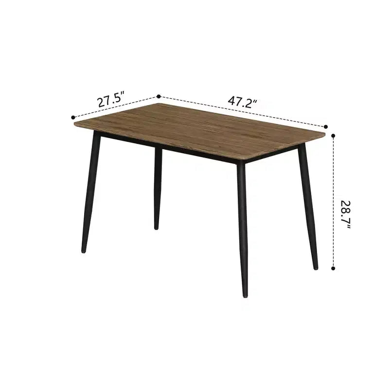 Okak Table à manger rectangulaire moderne avec pieds en bois, table de cuisine pour 4 personnes pour salle à manger, cuisine