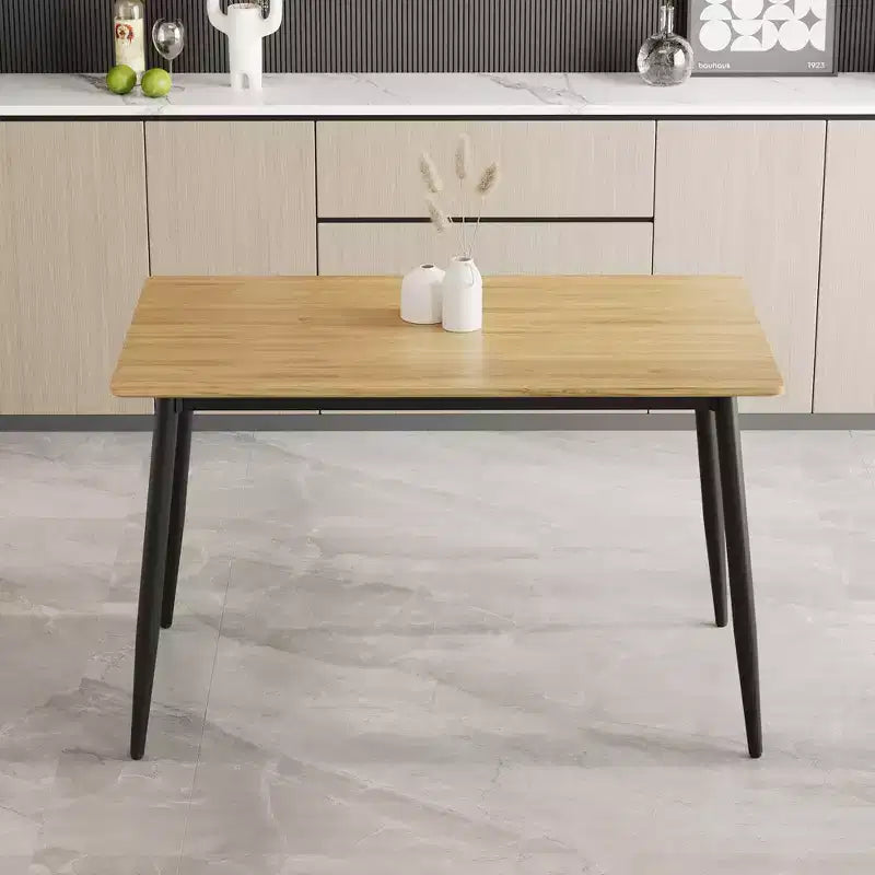 Okak Modern Rectangle Dining Table with Wooden Legs Kitchen Table for 4 for Dining Room, Kitchen