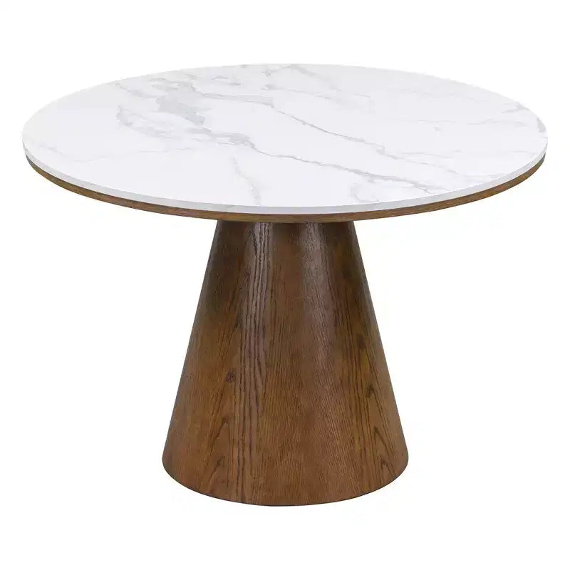 Okak 46,5/45 pouces table de salle à manger ronde rétro Table de cuisine élégante et minimaliste pour 4 pour cuisine et salle à manger