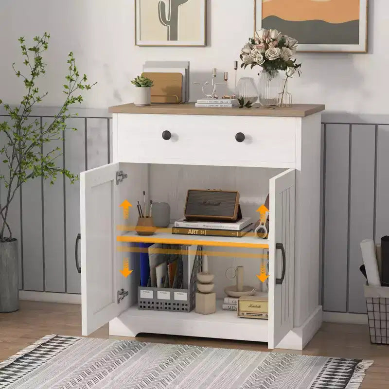 Armoire de rangement de cuisine, buffet moderne avec rangement, bar à café avec 2 tiroirs et 2 portes, buffet de sol pour salon, salle à manger