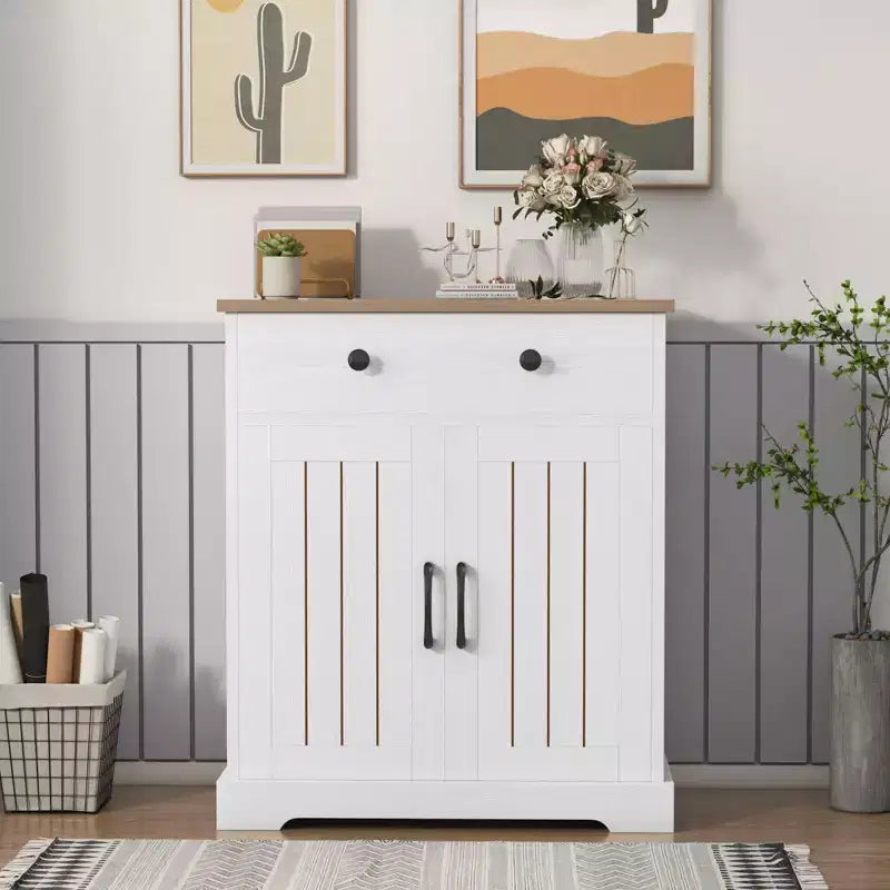 Armoire de rangement de cuisine, buffet moderne avec rangement, bar à café avec 2 tiroirs et 2 portes, buffet de sol pour salon, salle à manger