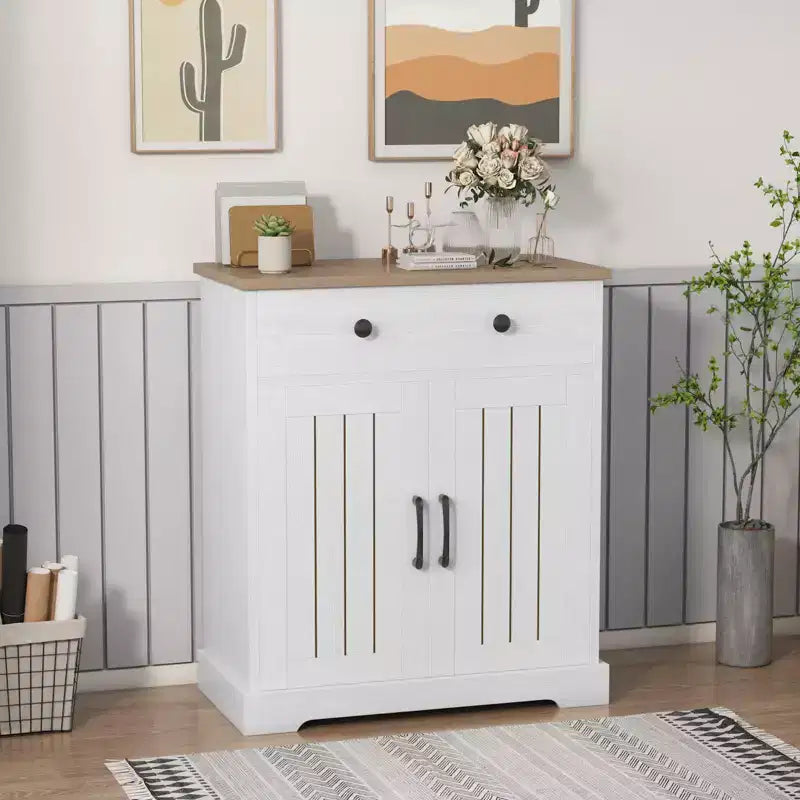 Armoire de rangement de cuisine, buffet moderne avec rangement, bar à café avec 2 tiroirs et 2 portes, buffet de sol pour salon, salle à manger