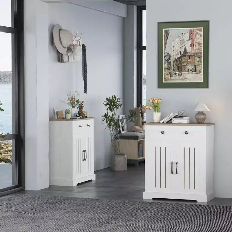 Armoire de rangement de cuisine, buffet moderne avec rangement, bar à café avec 2 tiroirs et 2 portes, buffet de sol pour salon, salle à manger