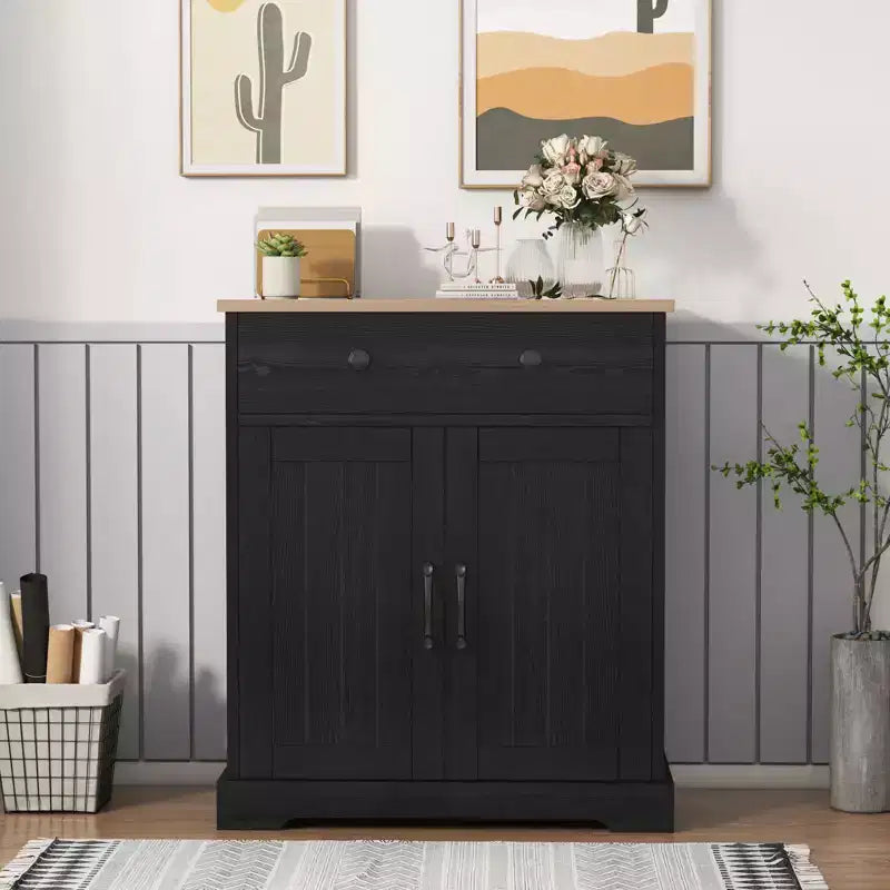 Armoire de rangement de cuisine, buffet moderne avec rangement, bar à café avec 2 tiroirs et 2 portes, buffet de sol pour salon, salle à manger