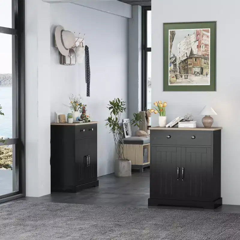 Armoire de rangement de cuisine, buffet moderne avec rangement, bar à café avec 2 tiroirs et 2 portes, buffet de sol pour salon, salle à manger