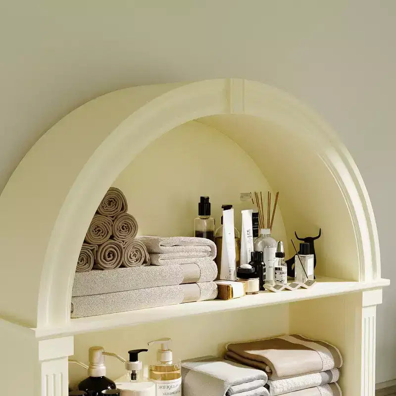 Famapy Classic Cream Arched Bathroom Storage Cabinet & Display Cabinet - Stylish Organizer for Home