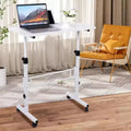 Scrivania mobile regolabile con ruote, altezza da 78 cm a 109 cm, piano da 81 cm x 40 cm, colore nero