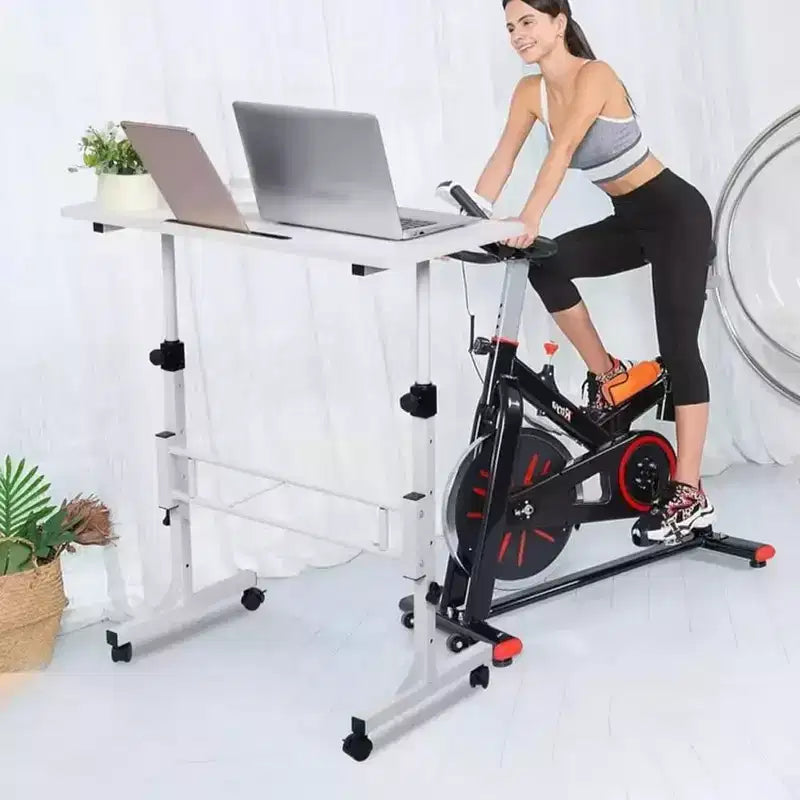 Scrivania mobile regolabile con ruote, altezza da 78 cm a 109 cm, piano da 81 cm x 40 cm, colore nero