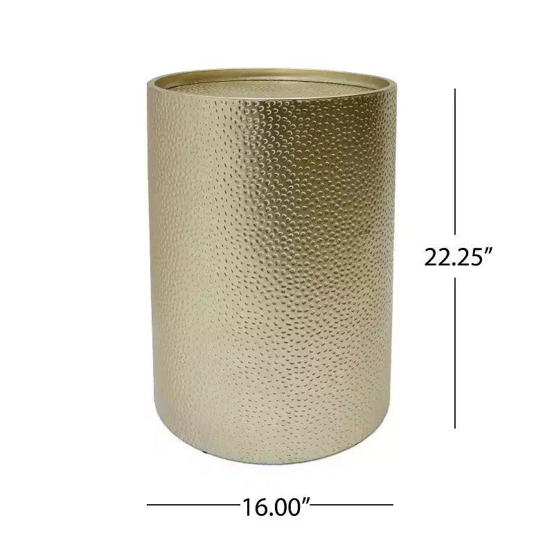 GDFStudio Geyer Modern Hammered Iron Round Accent Table