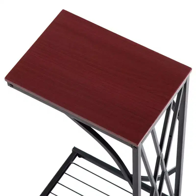 Tavolino a C con piano in MDF e struttura in metallo
