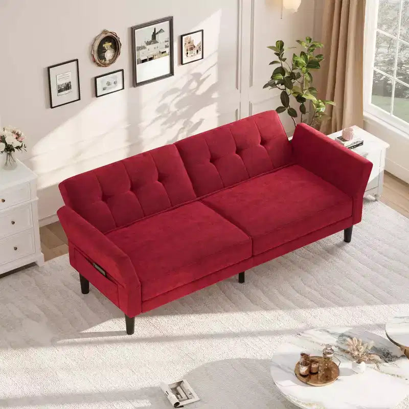 Divano Letto Futon da 89 Pollici con Schienale e Braccioli Regolabili, Divano Convertibile per Soggiorno, Camera da Letto e Appartamenti