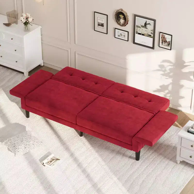 Divano Letto Futon da 89 Pollici con Schienale e Braccioli Regolabili, Divano Convertibile per Soggiorno, Camera da Letto e Appartamenti