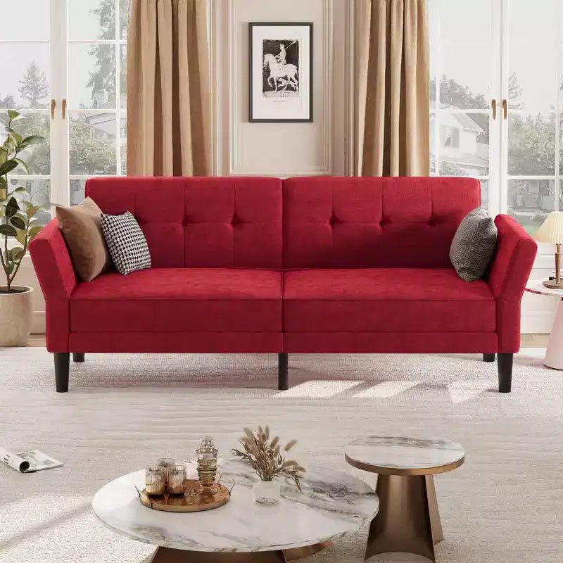 Divano Letto Futon da 89 Pollici con Schienale e Braccioli Regolabili, Divano Convertibile per Soggiorno, Camera da Letto e Appartamenti