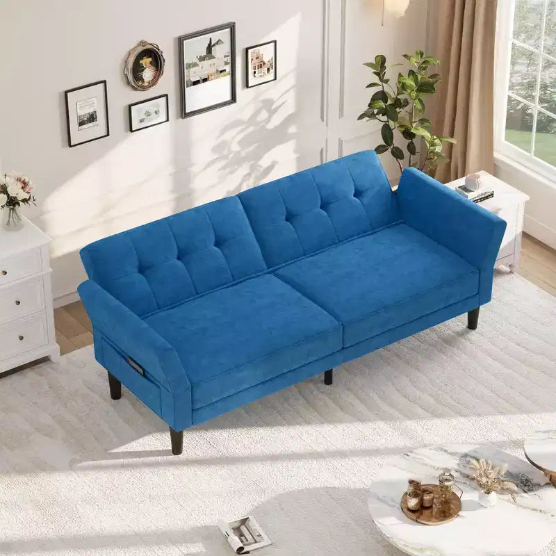 Divano Letto Futon da 89 Pollici con Schienale e Braccioli Regolabili, Divano Convertibile per Soggiorno, Camera da Letto e Appartamenti