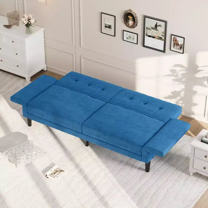 Divano Letto Futon da 89 Pollici con Schienale e Braccioli Regolabili, Divano Convertibile per Soggiorno, Camera da Letto e Appartamenti