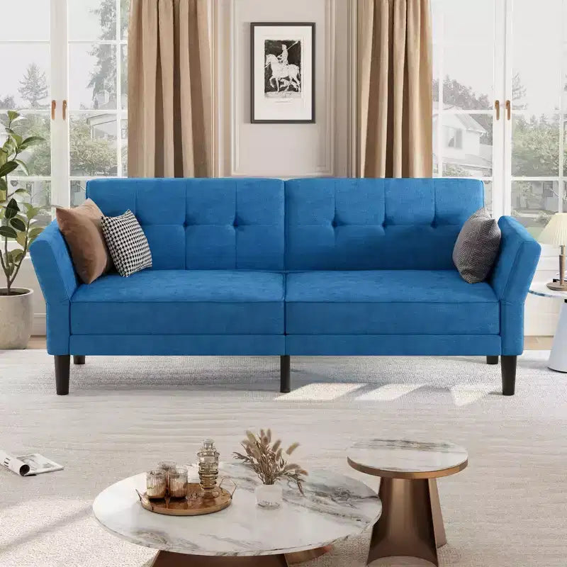 Divano Letto Futon da 89 Pollici con Schienale e Braccioli Regolabili, Divano Convertibile per Soggiorno, Camera da Letto e Appartamenti