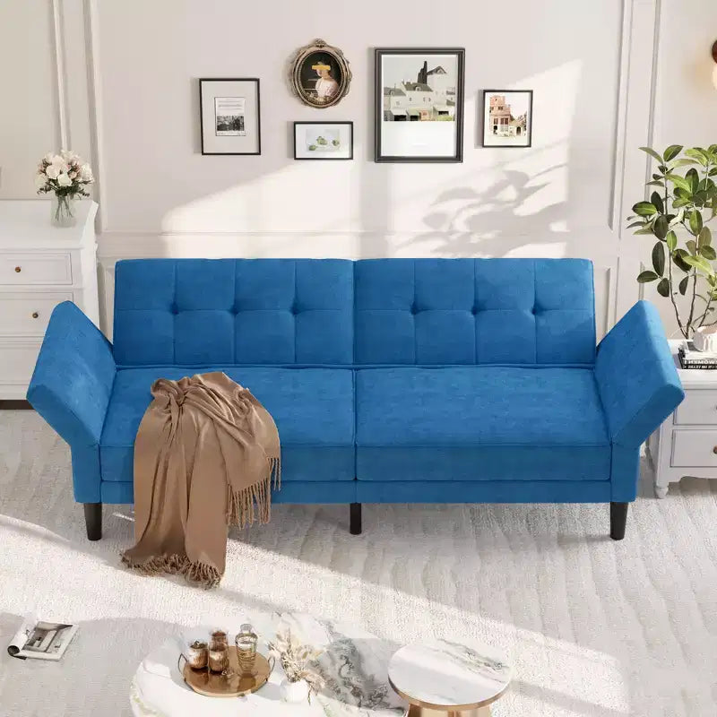Divano Letto Futon da 89 Pollici con Schienale e Braccioli Regolabili, Divano Convertibile per Soggiorno, Camera da Letto e Appartamenti