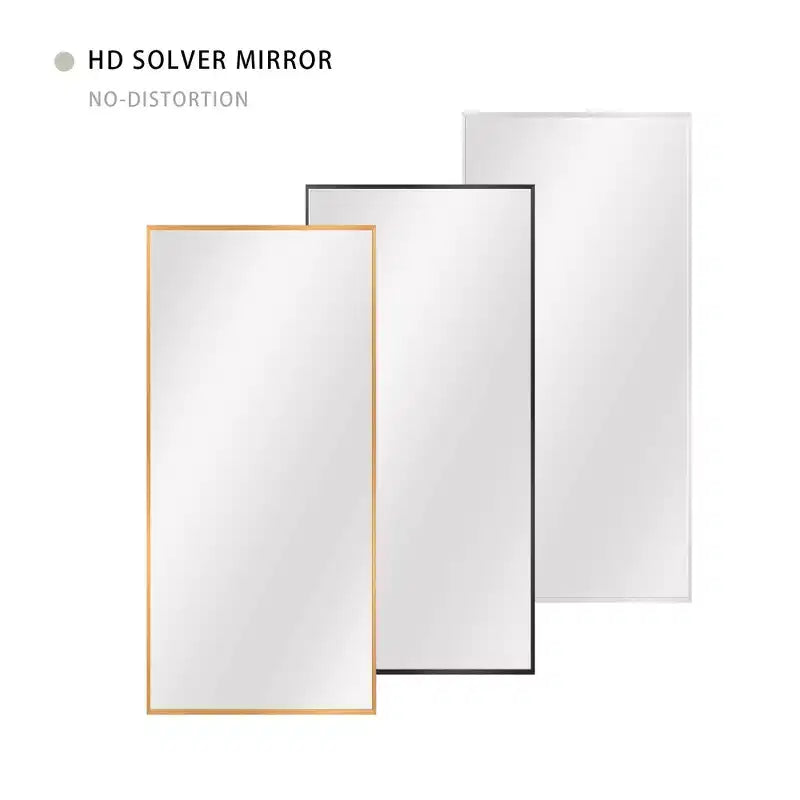 Specchio da Parete Rettangolare con Cornice Sottile in Metallo, 91 cm A x 61 cm L