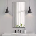 Specchio da Parete Rettangolare con Cornice Sottile in Metallo, 91 cm A x 61 cm L