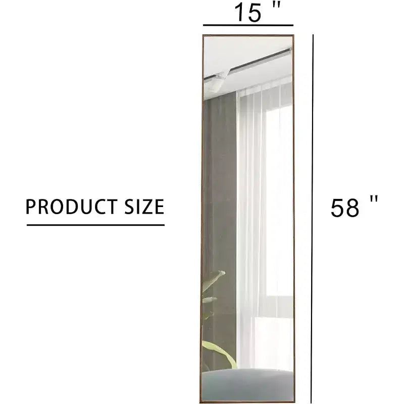 Specchio a figura intera con cornice, da terra, 58 x 15 pollici