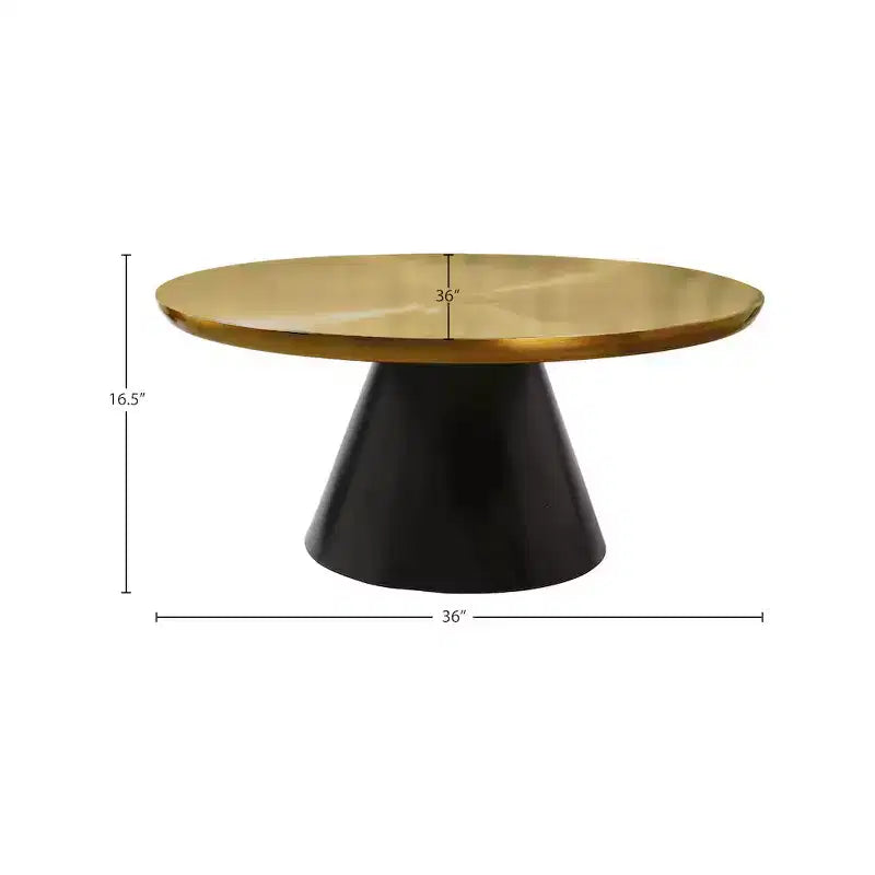 Meridian Furniture, table basse en fer Martini Gold