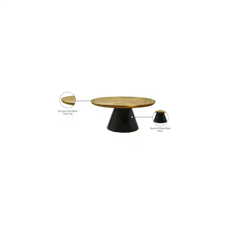 Meridian Furniture, table basse en fer Martini Gold