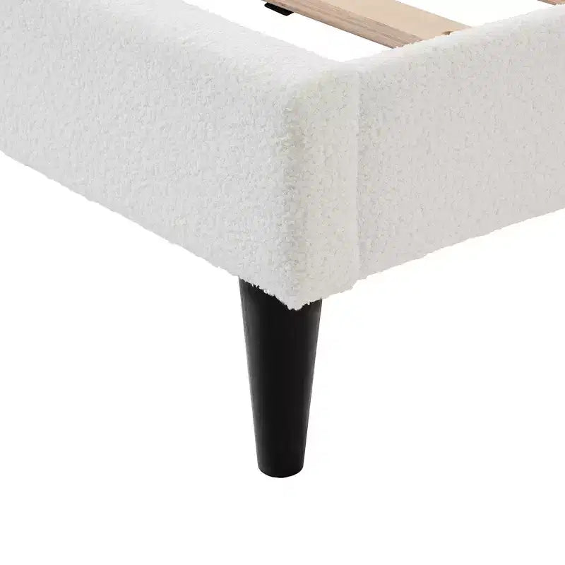 Letto a piattaforma moderno imbottito con testiera a petalo