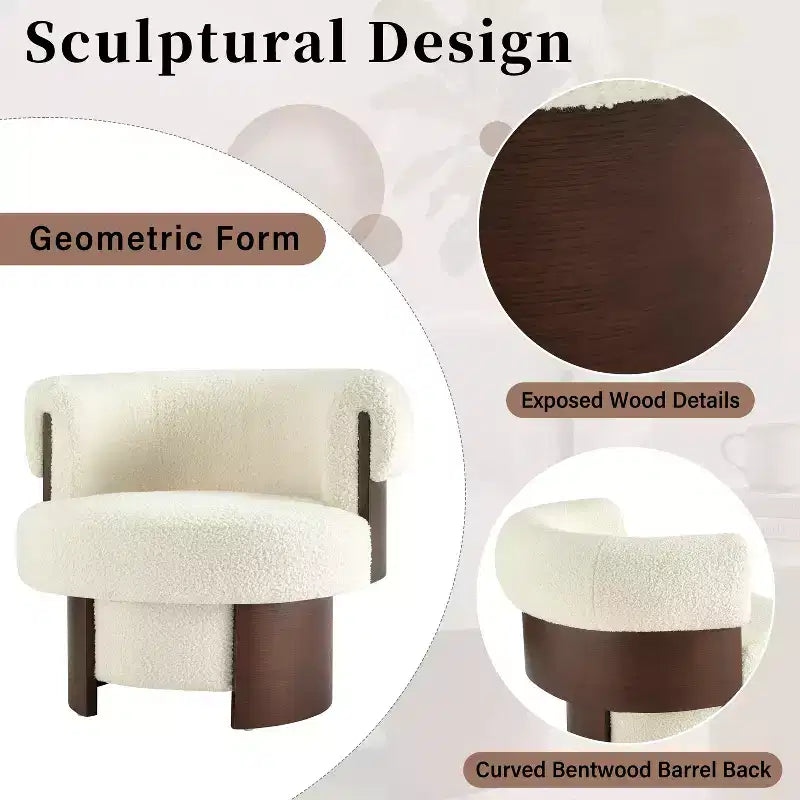 360 Swivel Accent Chair Barrel Chair Single Sofa Chair Upholstered Club Chair Lounge Armchair - ModernLuxe